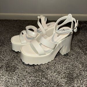 Stylish White Platform Heels
